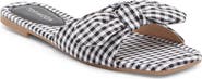 TOP MODA Penny Gingham Bow Slide Sandal