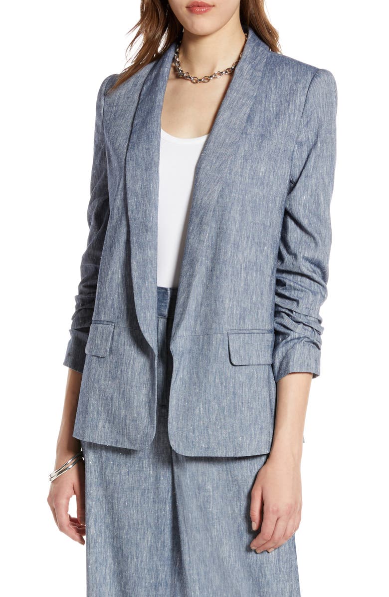 Halogen<sup>®</sup> Stretch Linen Blend Blazer, Main, color, 
