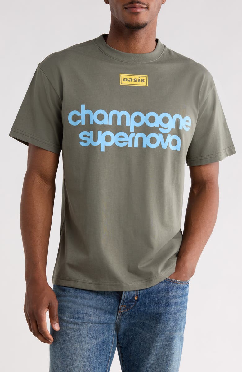 PLEASURES Nordique Graphic Cotton T-Shirt, Main, color, Faded Black