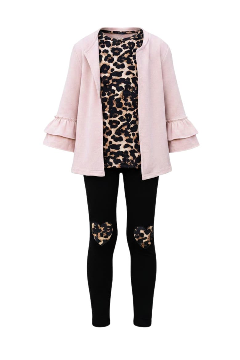 Making Boss Moves Cute Top, Leggings and Jacket Set, Main, color, Pink