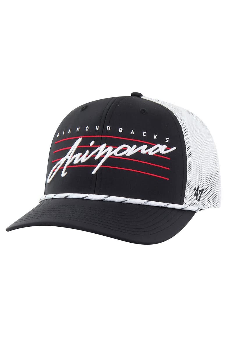 Men's '47 Black Arizona Diamondbacks Downburst Trucker Adjustable Hat, Main, color, Black