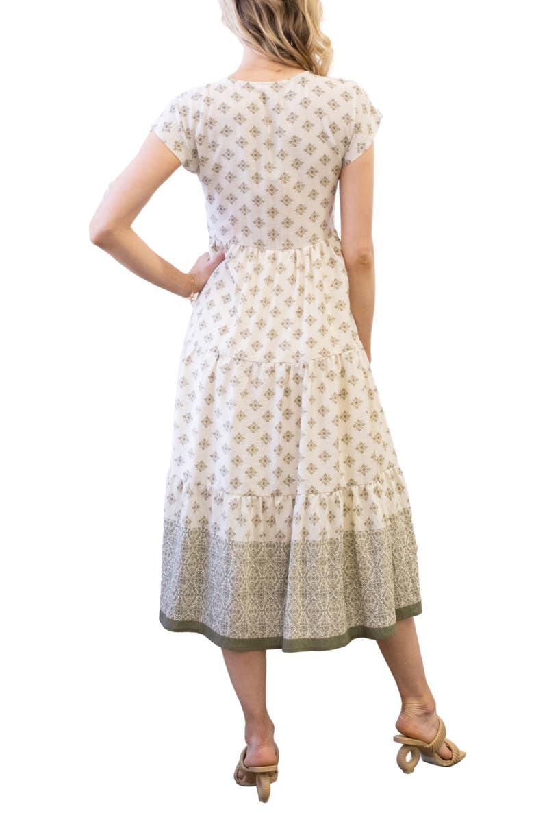 Blu Pepper Geo Print Button-Up Midi Dress, Alternate, color, 