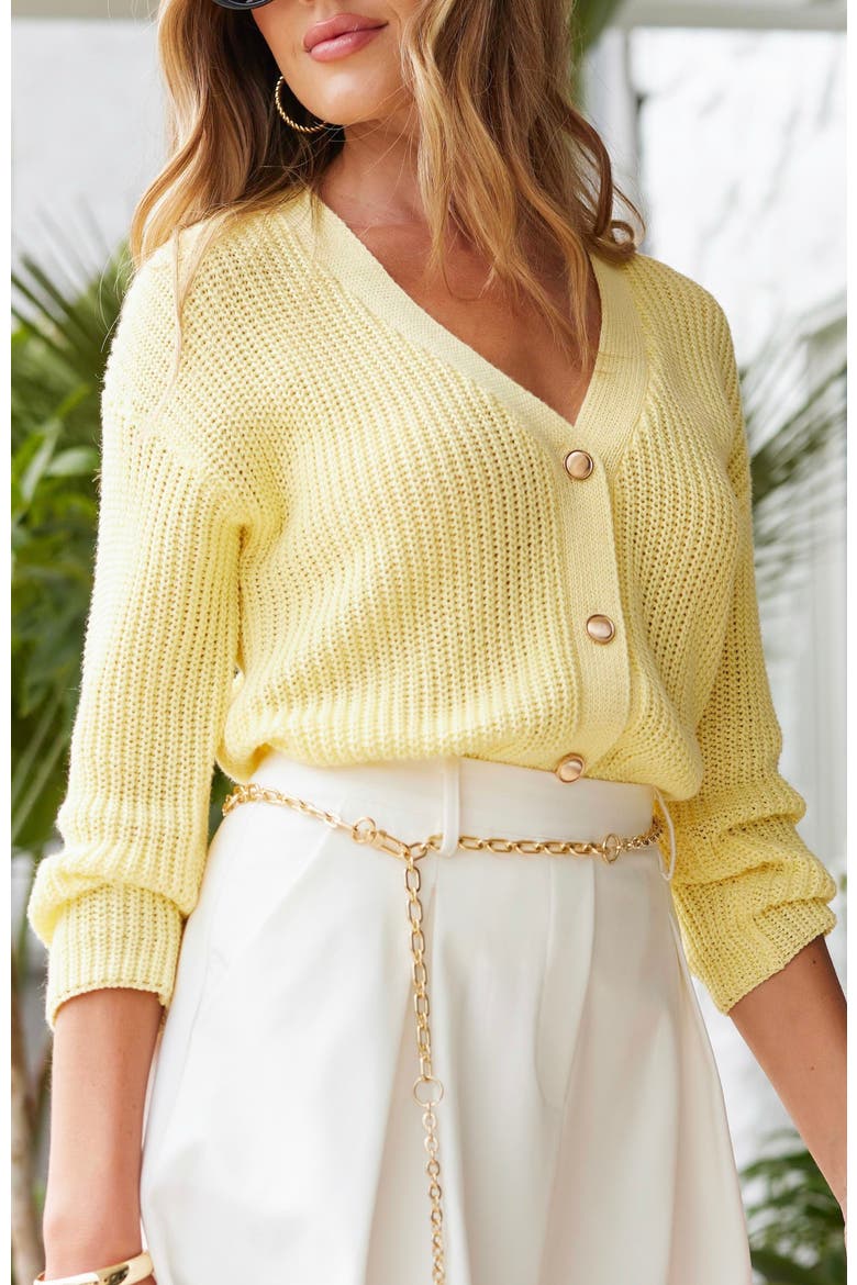 Forever Cardigan, Alternate, color, Lemon