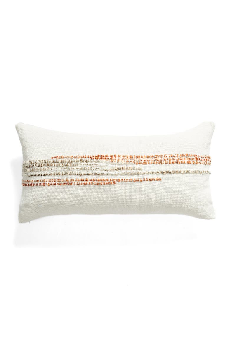 Embroidered Cotton Blend Accent Pillow, Main, color, IVORY EGGNOG