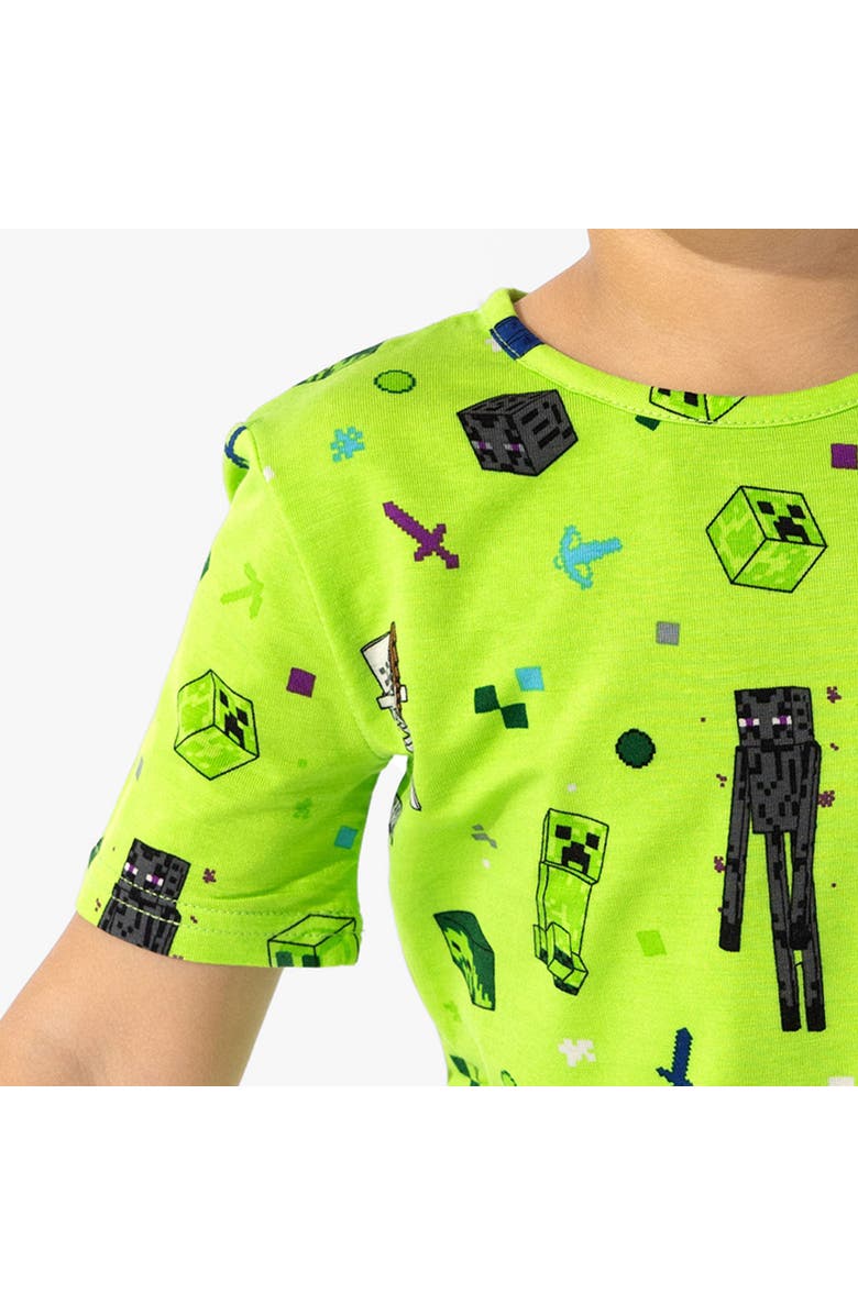Bellabu Bear Minecraft Mob Squad Kids 2-Piece Short Sleeve & Shorts Pajama Set, Alternate, color, Minecraft Mob Squad