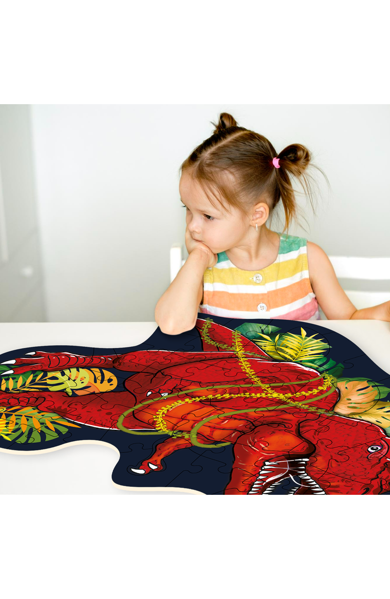 Quokka 2x3 Feet Giant Shaped Glitter Floor Puzzles for Kids Ages 3-5, Alternate, color, T-Rex