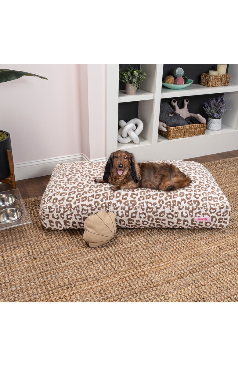 The Licker Store MabelDesigner Modern Ultra Soft Reversible Plush Rectangular Pet Bed with Washable Cover, Alternate, color, Beige/Black