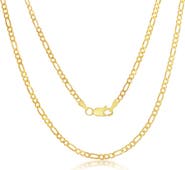 SIMONA Goldtone Plated 2.8mm Figaro Chain Necklace