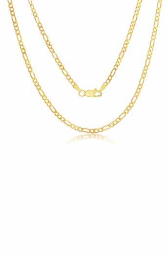 SIMONA Gold Plated Sterling Silver Figaro Chain Necklace