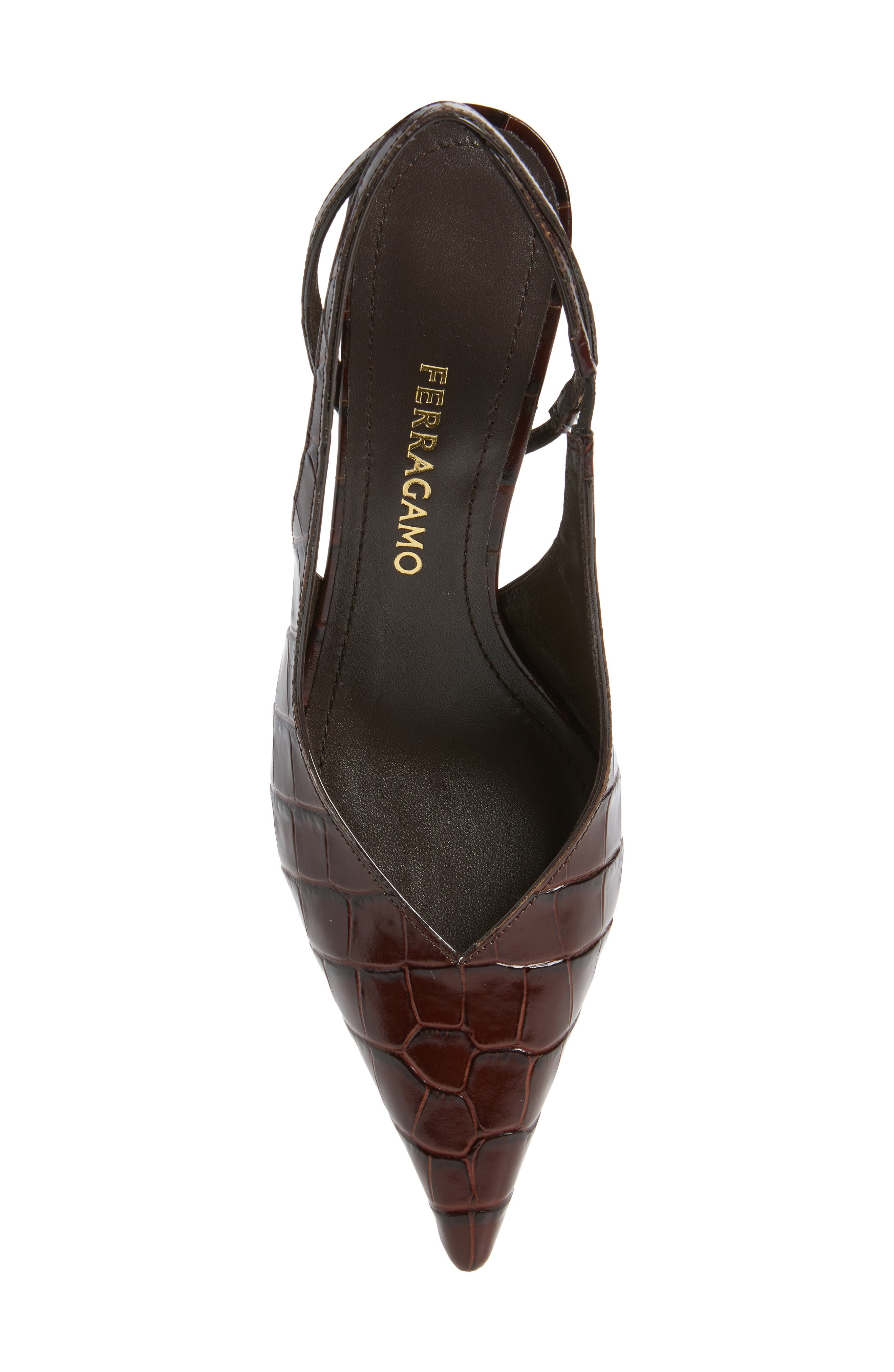 Croc Embossed Slingback Pump, Alternate, color, TESTA DI MORO