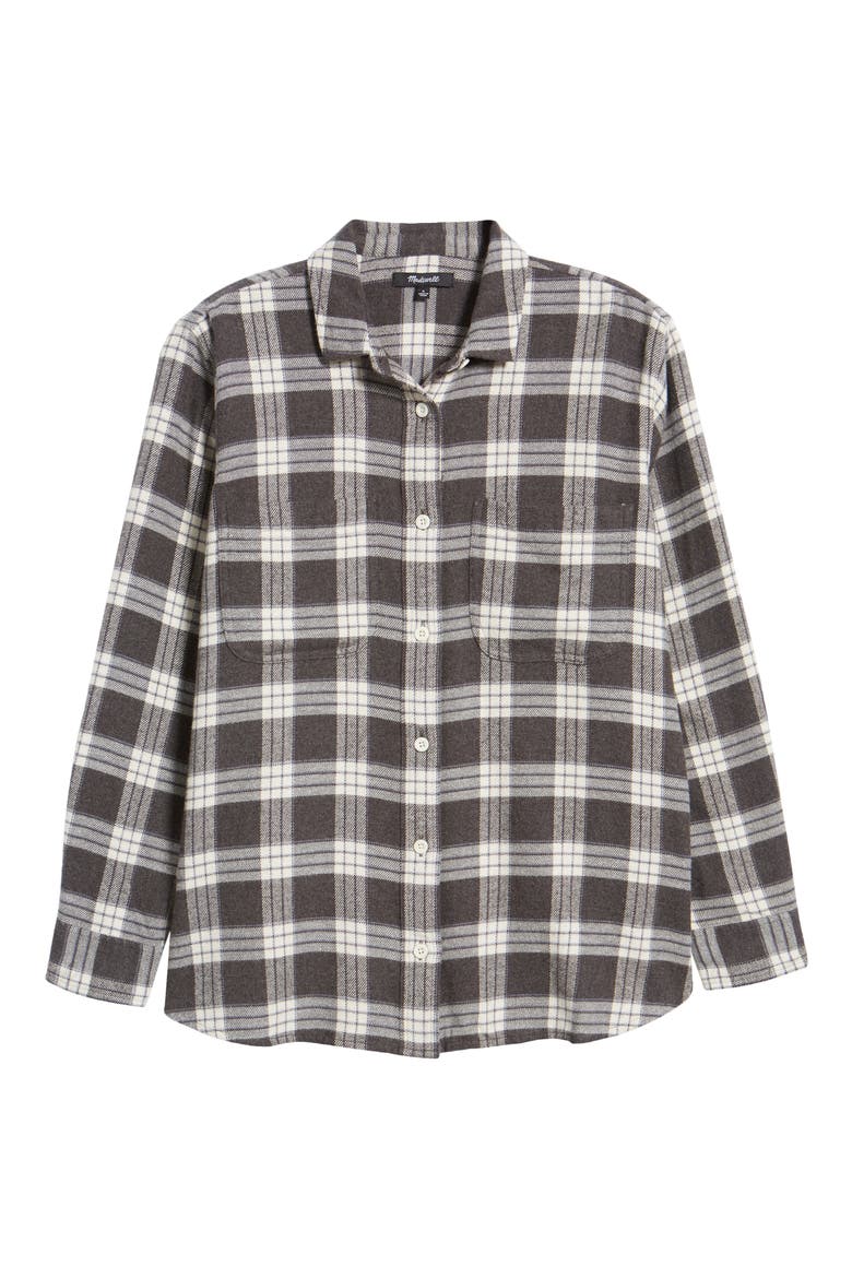 Ex-Boyfriend Oversize Plaid Swing Shirt, Main, color, OCT CHECK MARLED COAL