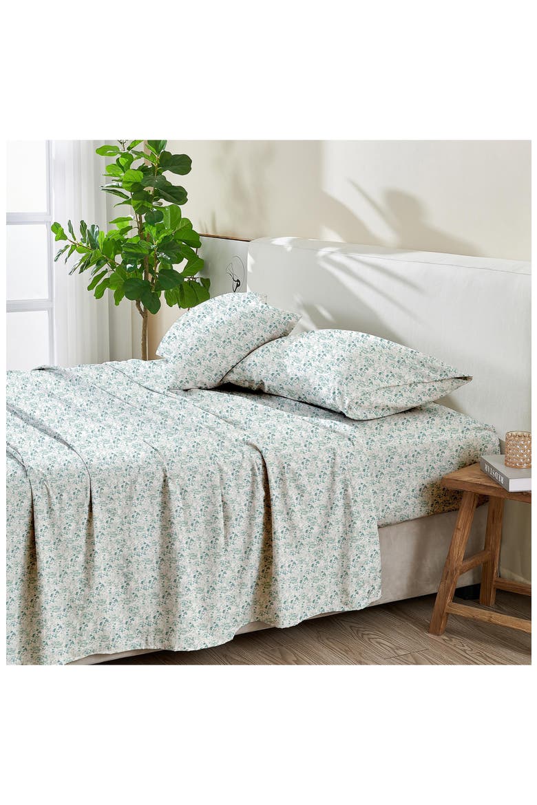 Killian Pre-Washed Sheet Set, Main, color, CHAMBLEE BLUE