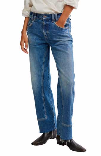 Free People We the Free Risk Taker Raw Hem Straight Leg Jeans