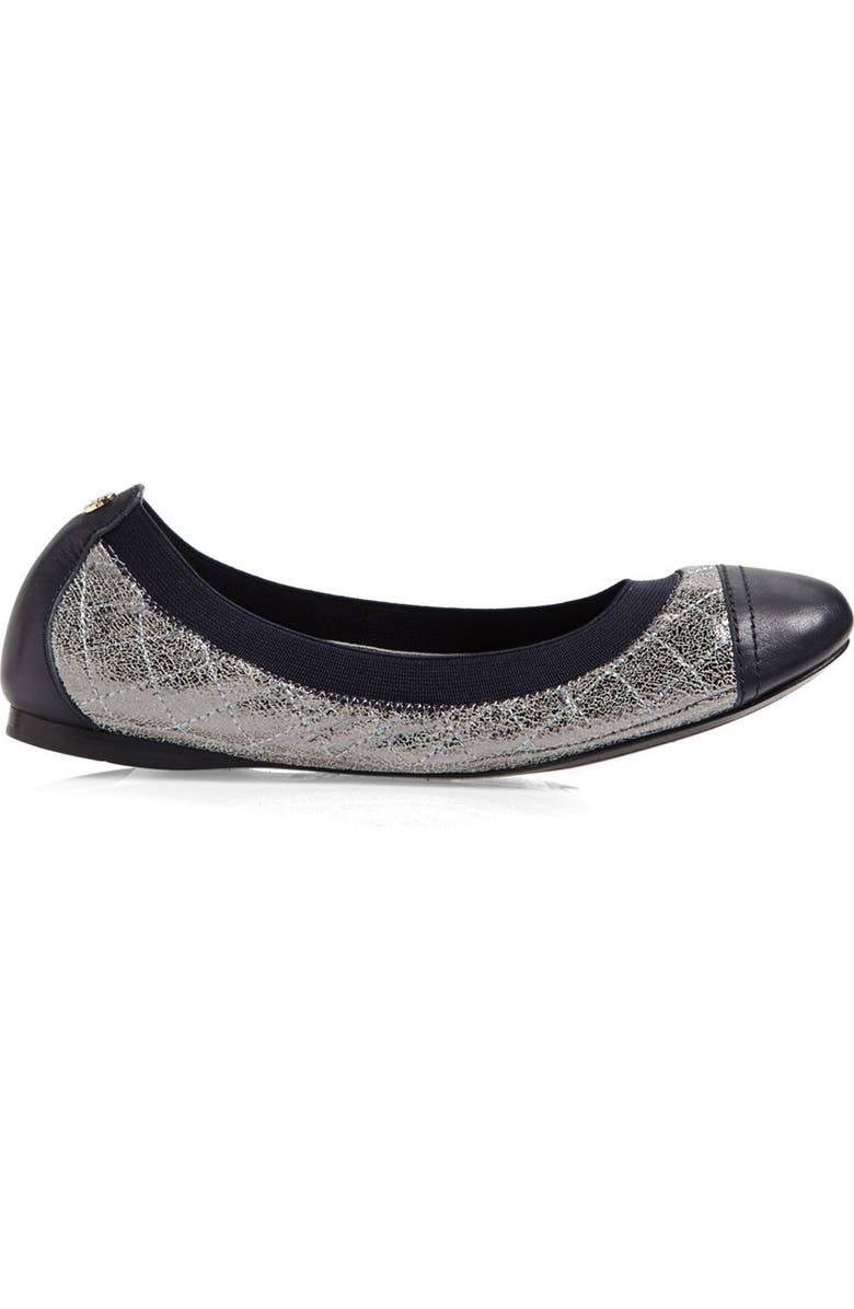 Tory Burch 'Bridgette' Quilted Leather Ballet Flat, Alternate, color,