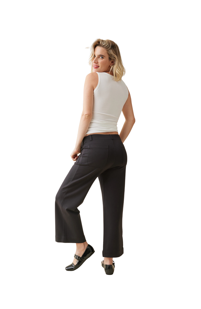 Ingrid & Isabel Wide Leg Ankle Maternity Pant, Alternate, color, Black Onyx