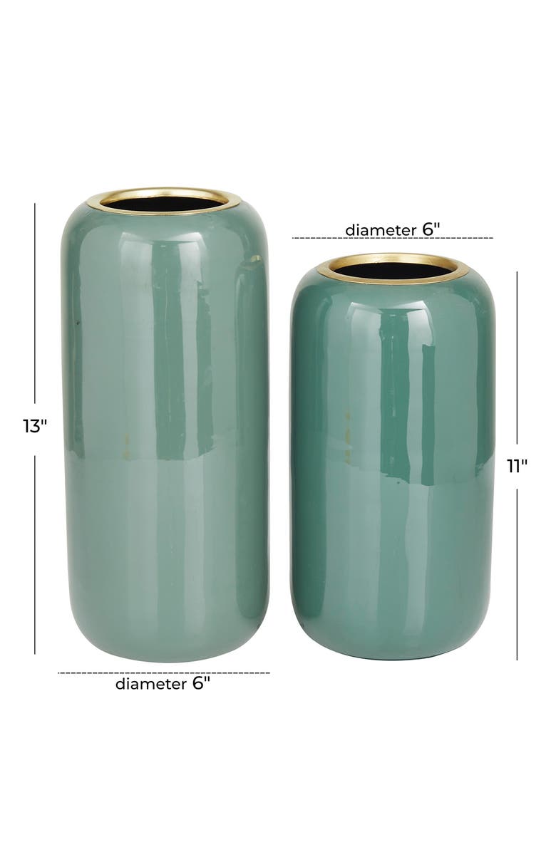 Novogratz Green 2-Piece Metal Vase, Alternate, color, 