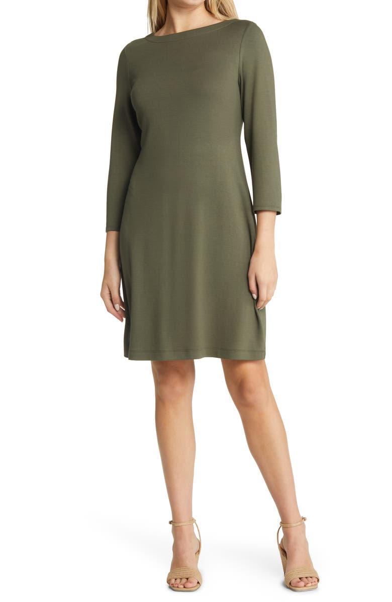 Tommy Bahama Darcy Three-Quarter Sleeve Minidress, Main, color, Banana Leaves