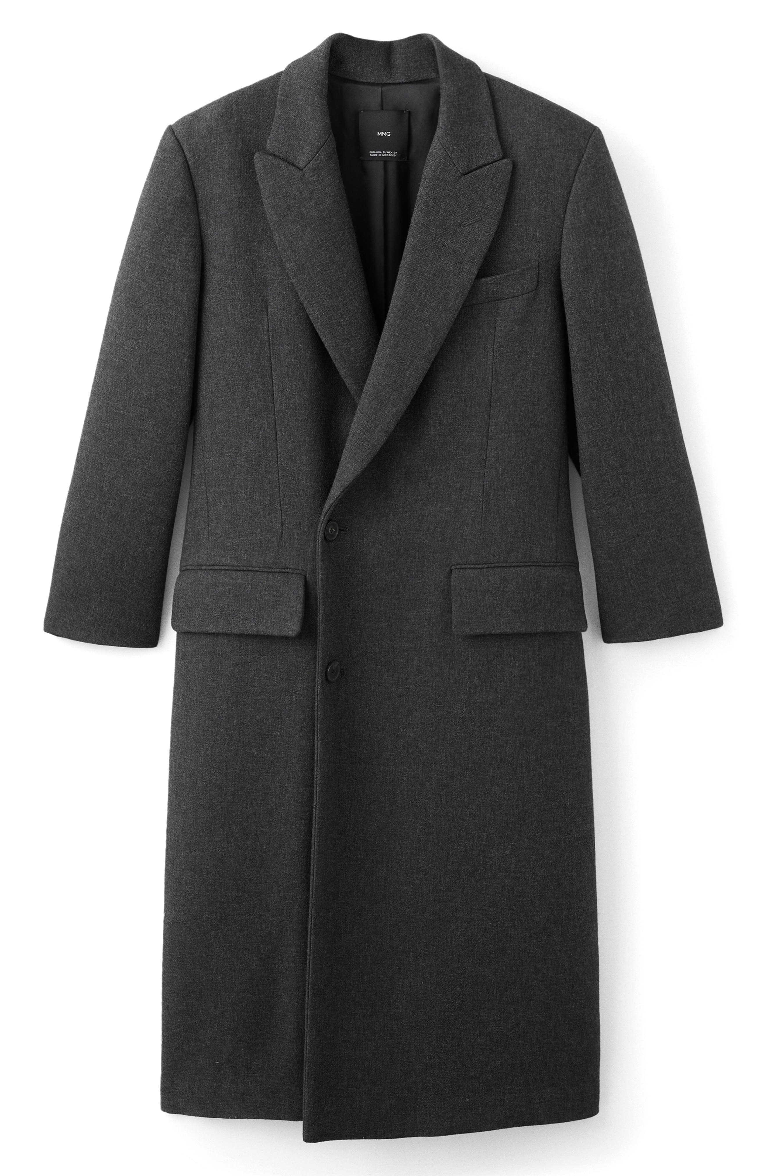 MANGO Double Breasted Long Coat