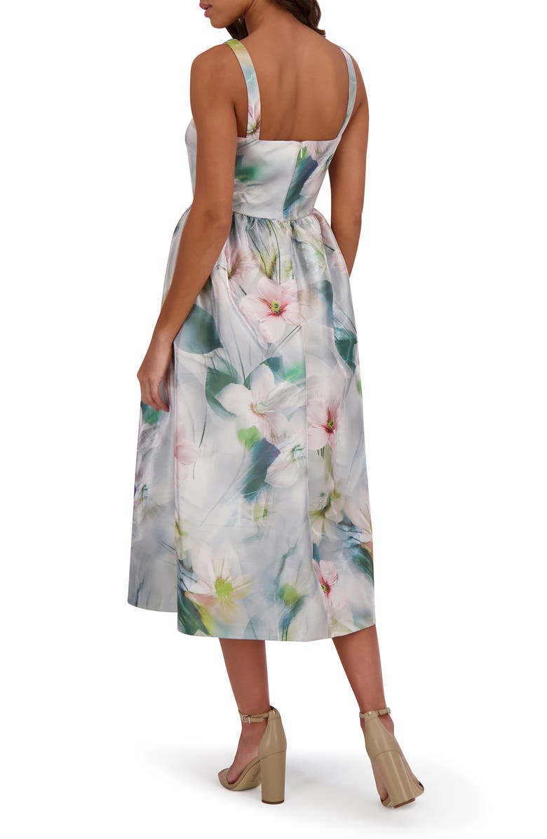 Kensie Shimmer Twill Midi Dress, Alternate, color, Grey Multi