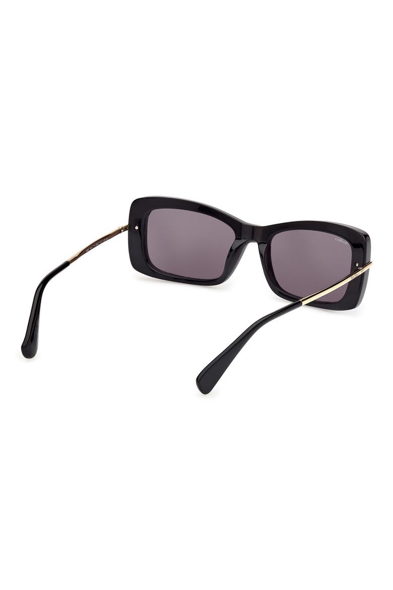 54mm Rectangular Sunglasses, Alternate, color, SHINY BLACK DEEP GOLD / SMOKE