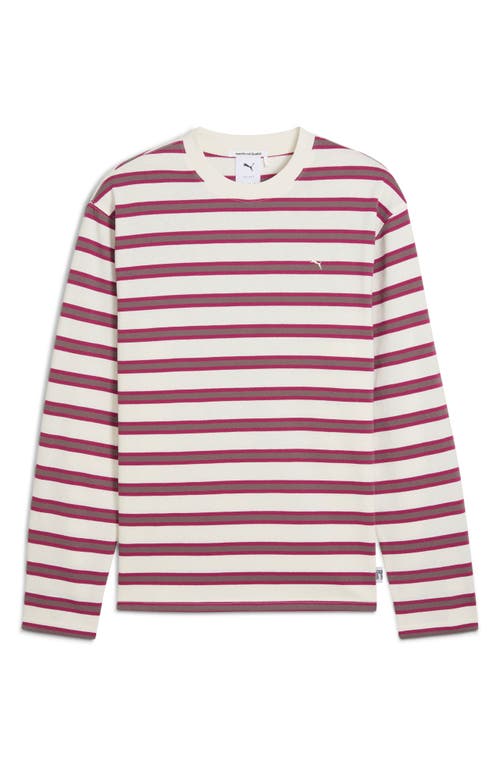 Puma Machts Mit Qualitat Stripe Long Sleeve Cotton T-shirt In White