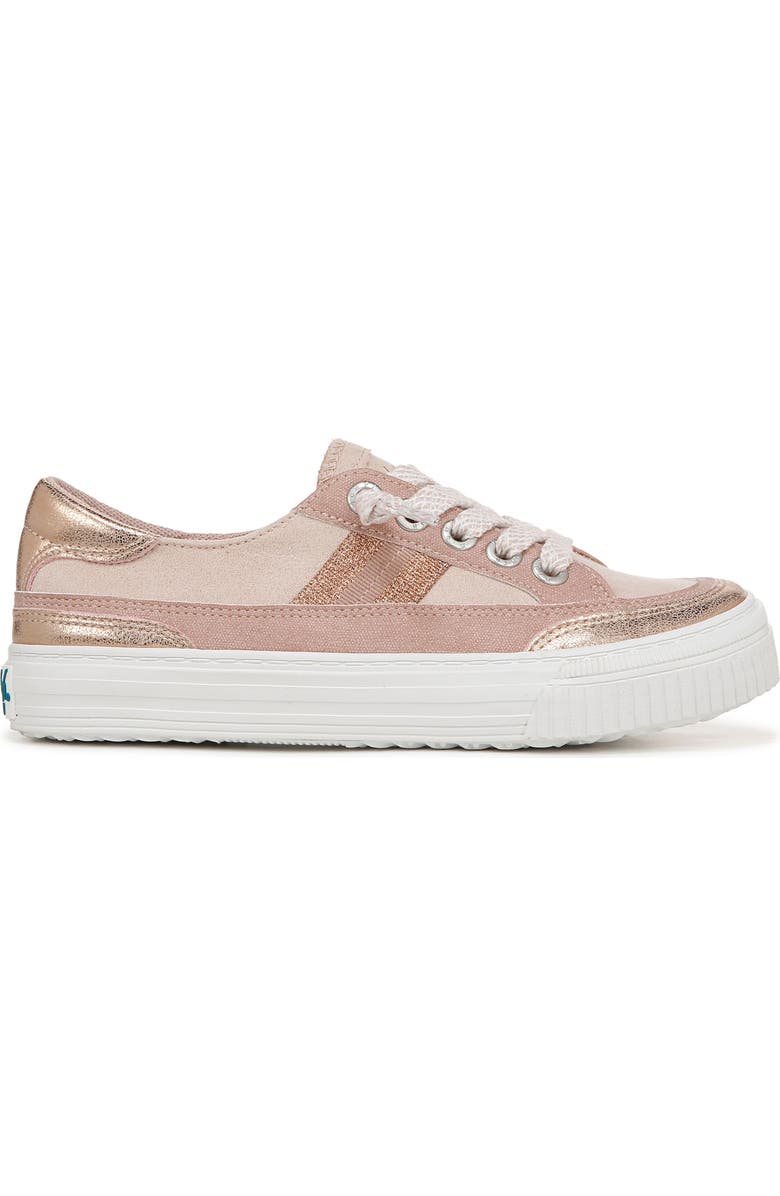 Blowfish Malibu Alex Platform Low Top Sneaker, Alternate, color, Rose Gold Fabric/ Faux Leather