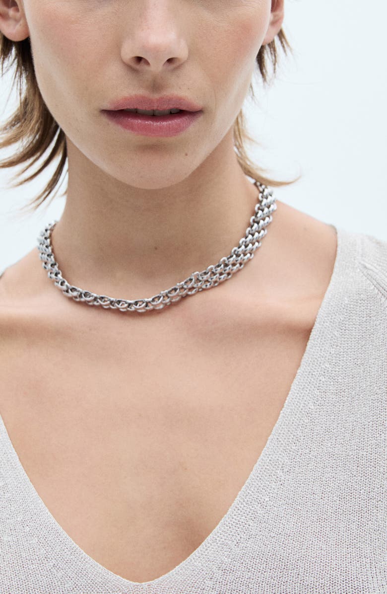 MANGO Shimmer V-Neck Sweater, Alternate, color,