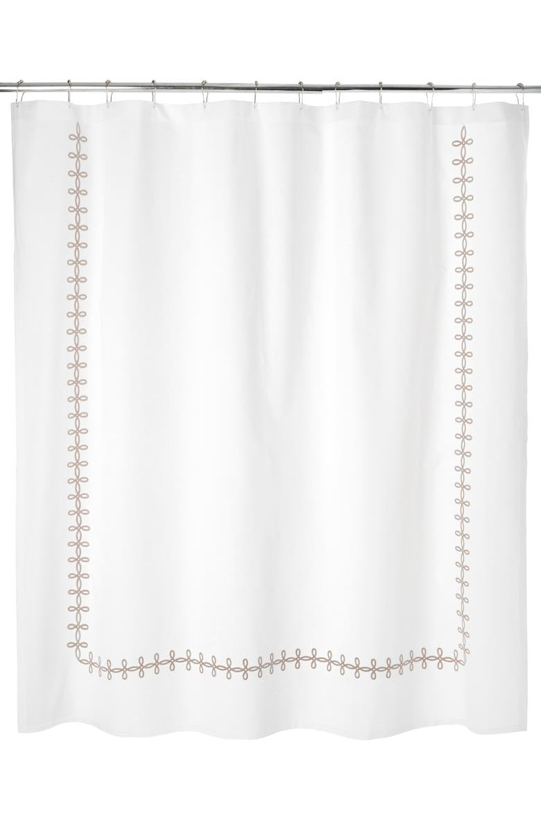 Matouk Gordian Knot Shower Curtain, Main, color, Truffle