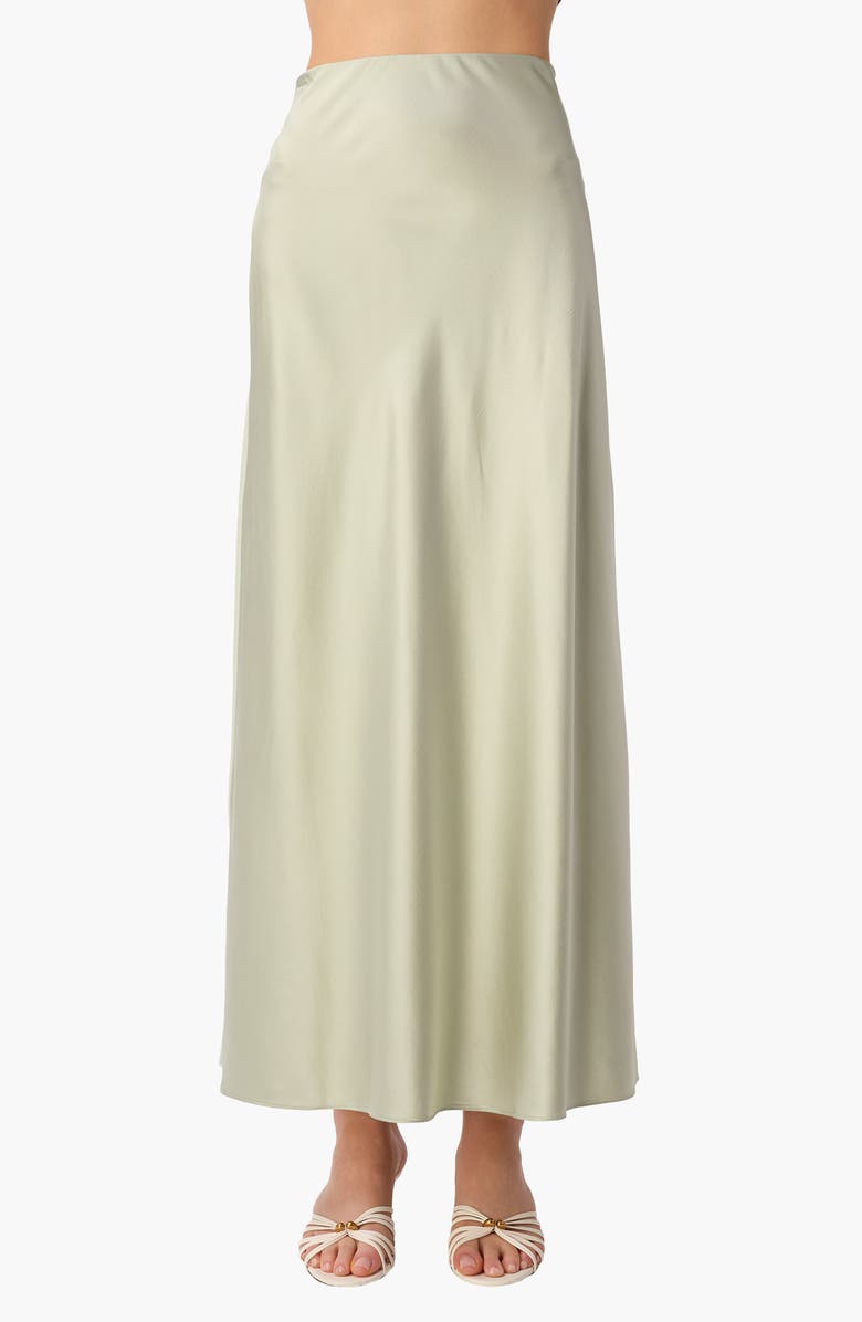CAMI NYC Aviva Stretch Silk Maxi Skirt, Main, color, Sea Glass