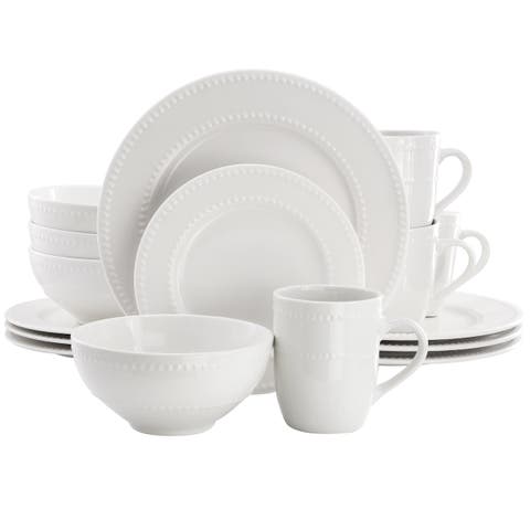 Olevia 16 Piece Stoneware Dinnerware Set in White