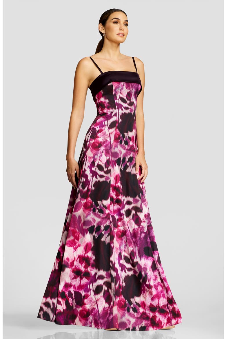 Luciella Abstract Floral Mermaid Gown, Alternate, color, DARK MAGENTA MULTI