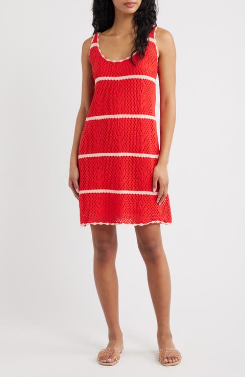 Rosaria Stripe Pointelle Minidress