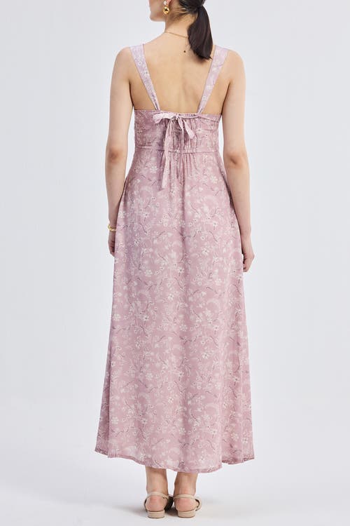 Reistor Perfect Floral Maxi With Tapered Straps In Blossom Blush