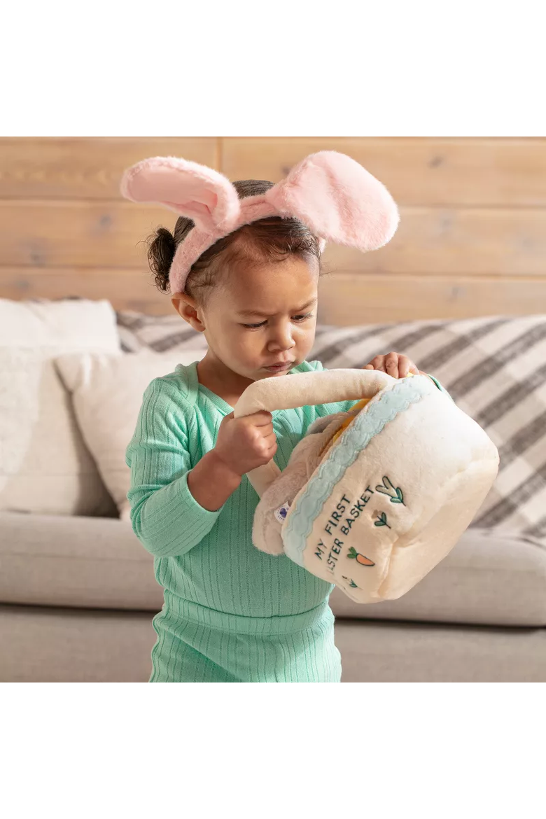 Easter Plush and Teether Baby Playset with Basket 6-Piece, Alternate, color, Multicolor