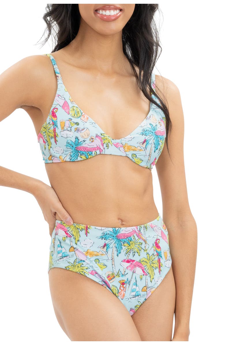 Kenny Flowers Margaritaville by Kenny Flowers - Welcome to Margaritaville - Underwire Bikini Top, Alternate, color, Blue