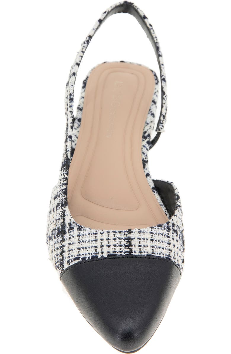 BCBGeneration Tillie Slingback Cap Toe Pump, Alternate, color, White Boucle Black
