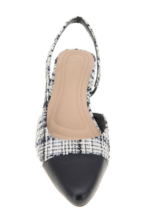 Bcbgeneration Tillie Slingback Cap Toe Pump In White Boucle Black