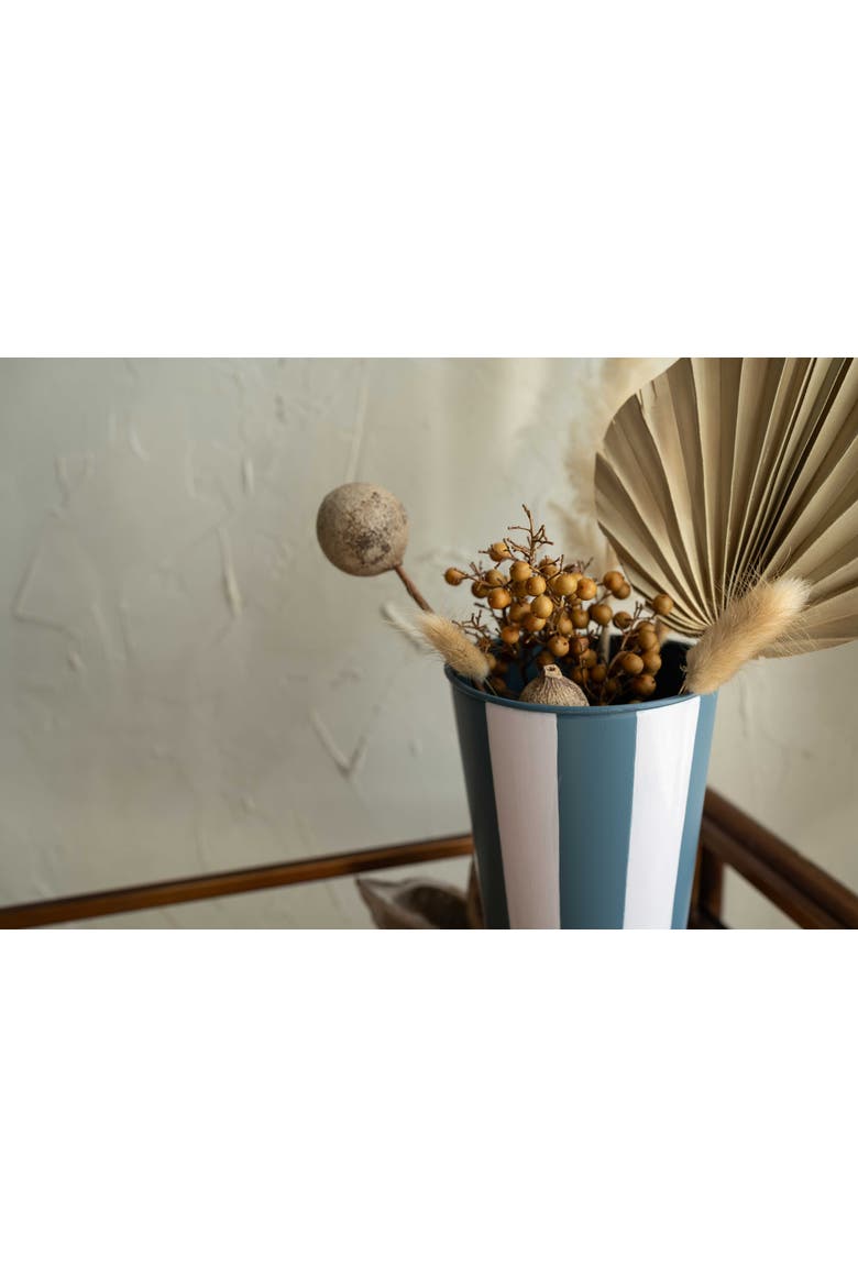 Cabana Striped Blue Vase, Alternate, color, Blue