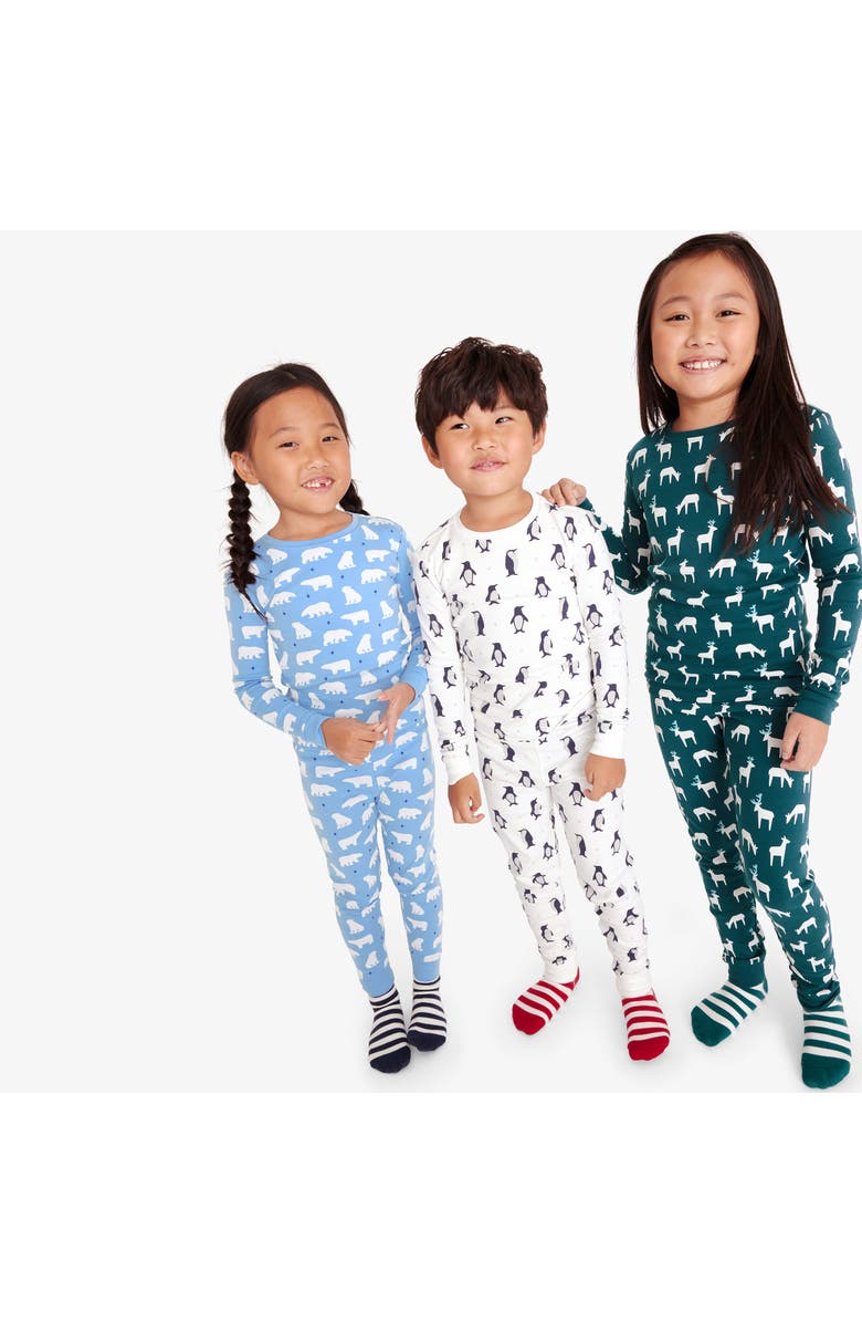 Primary Kids Organic Long Sleeve Pj Pant In Holiday Animal Friends, Alternate, color, 