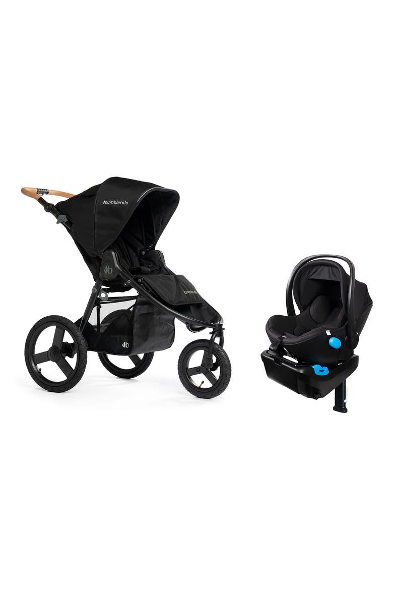 Speed Jogging Stroller & Clek Liing Railroad Ziip Travel System Car Seat Set, Main, color, BLACK