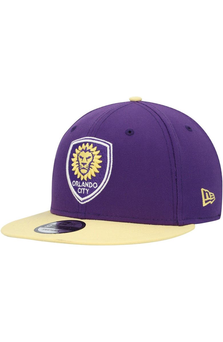 New Era Men's New Era Purple/Gold Orlando City SC Two-Tone 9FIFTY Snapback Hat, Main, color, 