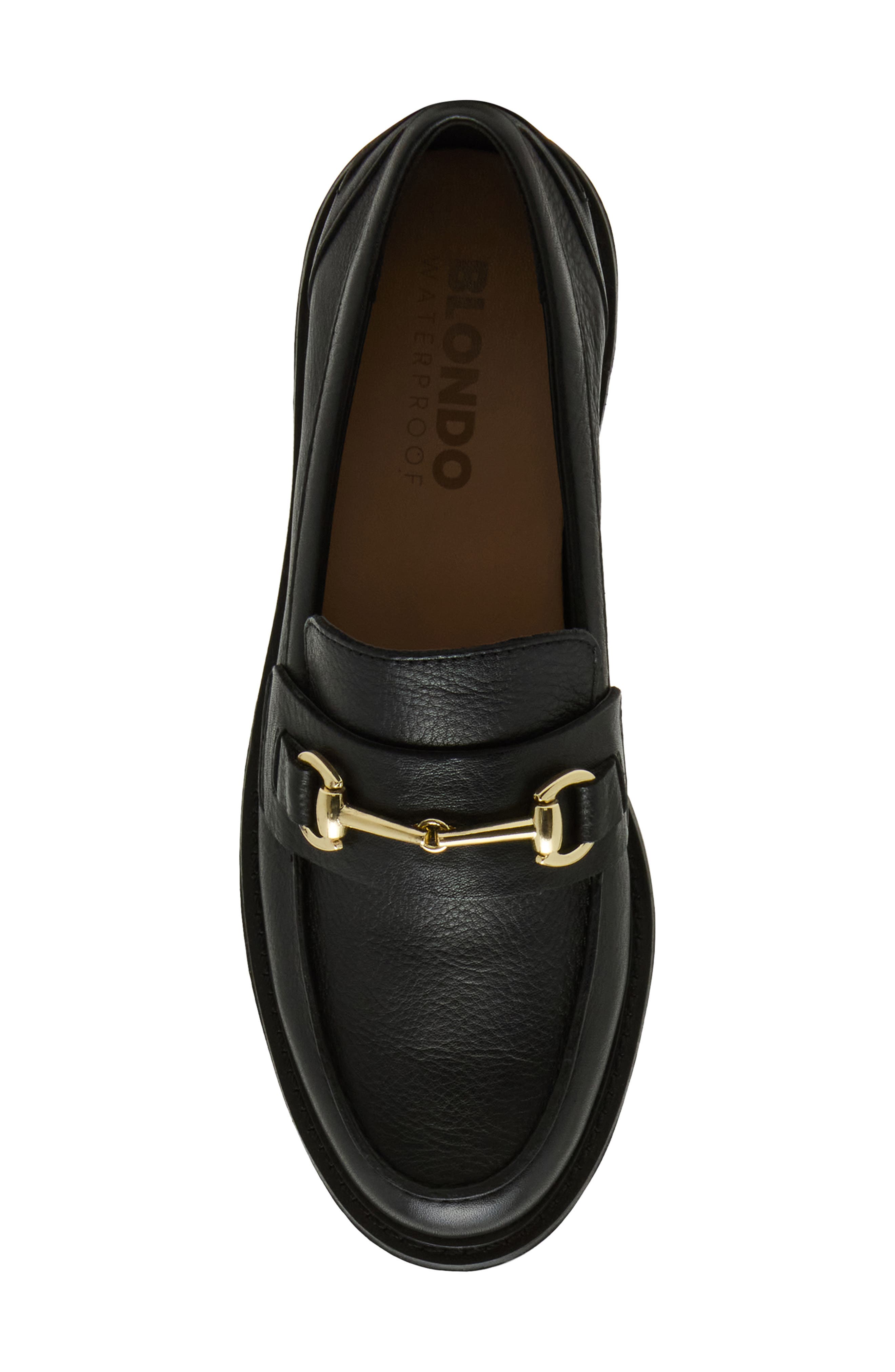 Blondo Polina Waterproof Lug Bit Loafer, Alternate, color, Black Leat