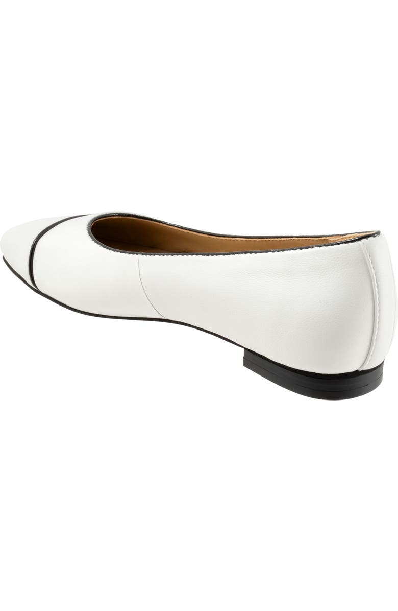 Trotters Harbor Cap Toe Flat, Alternate, color, White