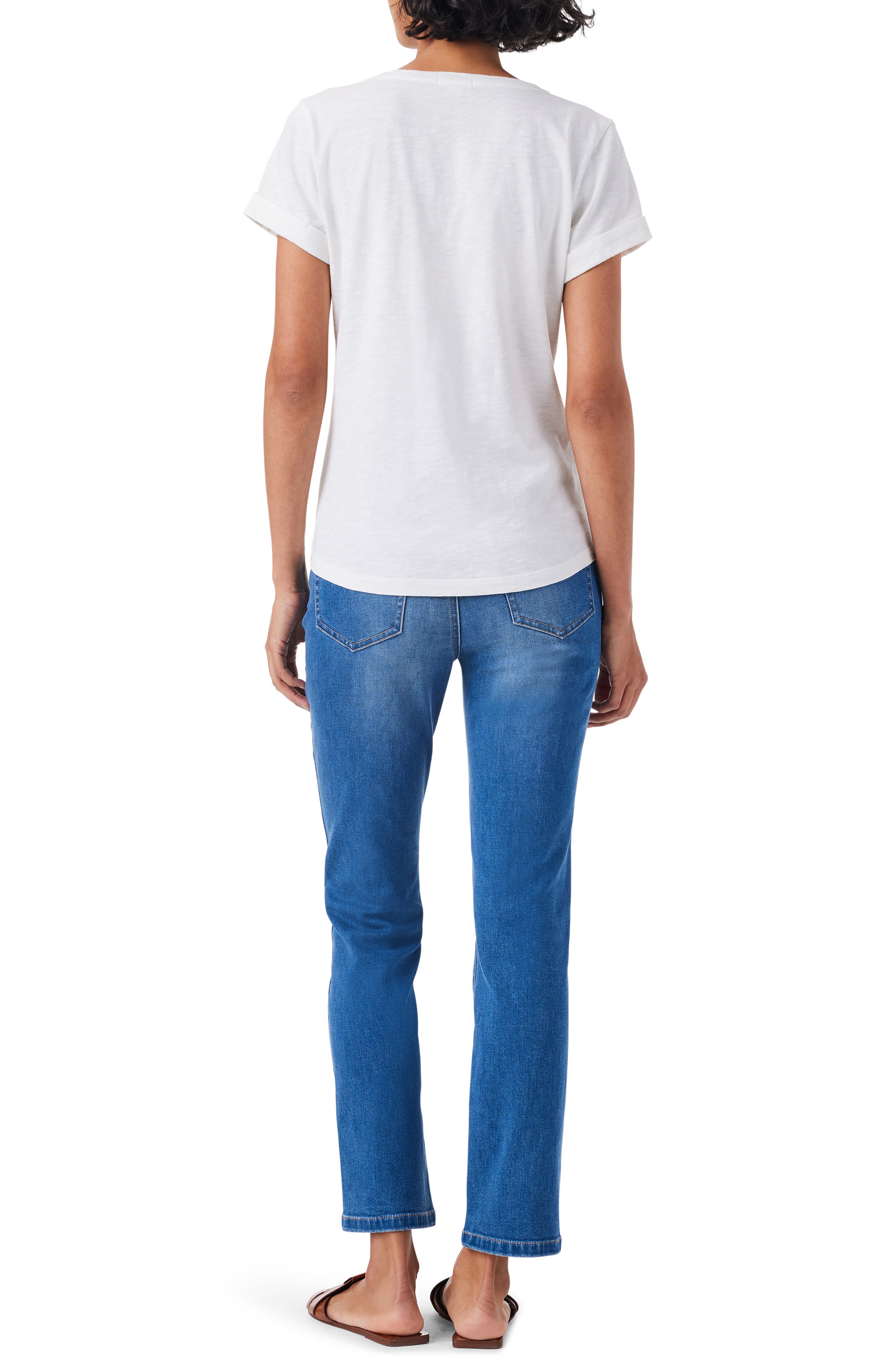 NZT by NIC+ZOE Split Neck Pocket T-Shirt (Women) | Nordstromrack