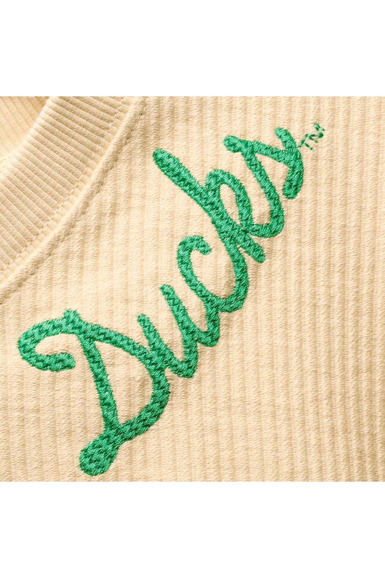 Women's League Collegiate Wear Cream Oregon Ducks Corded Timber Cropped Pullover Sweatshirt, Alternate, color, Cream