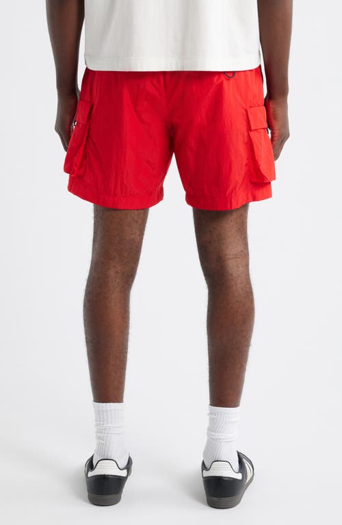 Icecream Running Dog Graphic Cargo Hiker Shorts In Red