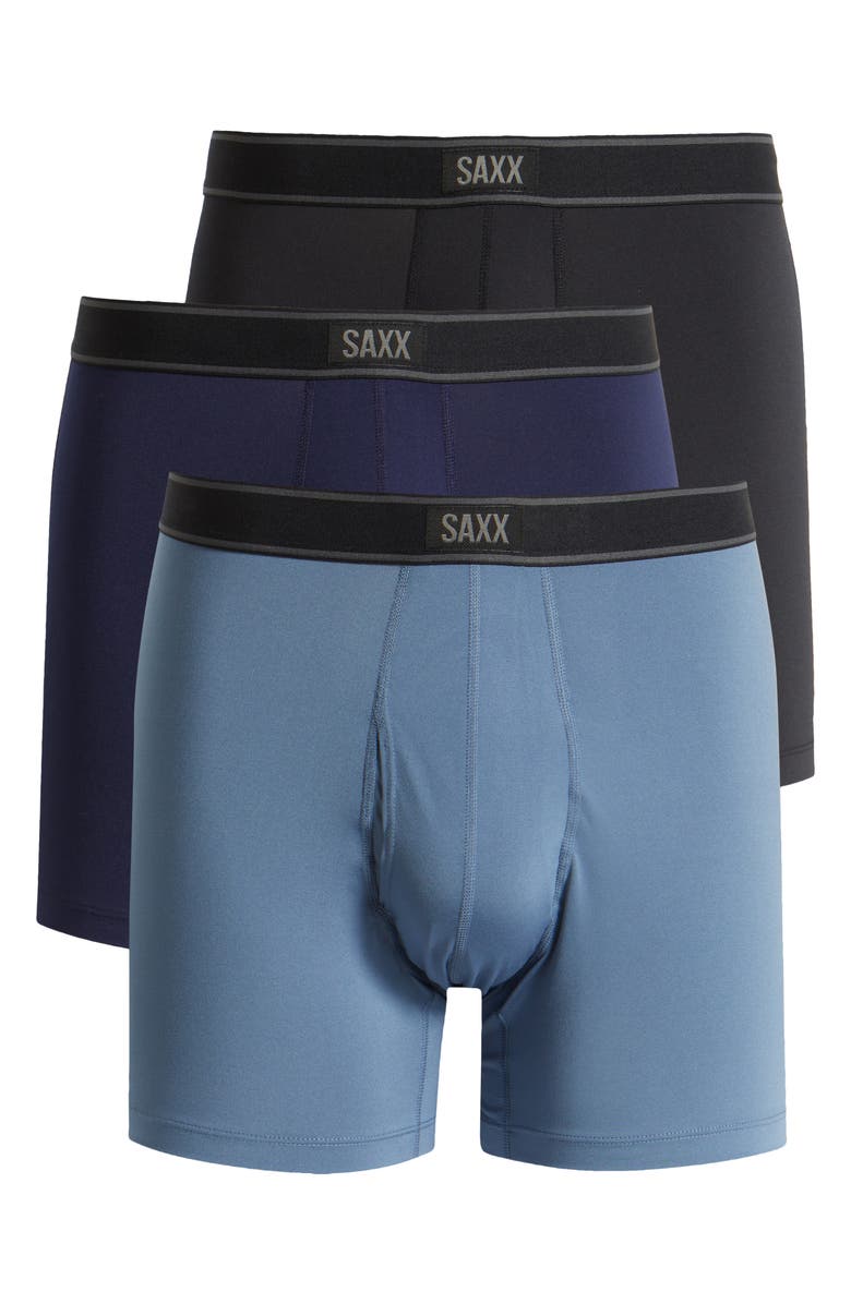 SAXX Assorted 3-Pack Daytripper Boxer Briefs, Main, color, Black/ Maritime/ Blue Horizon
