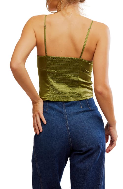 Free People Last Call Strappy Satin Camisole In Green
