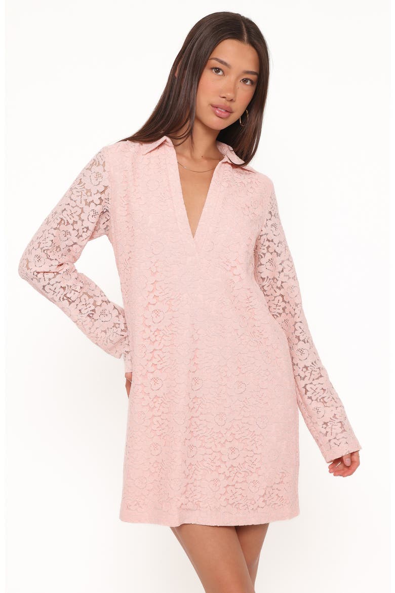 Cidel Lace Long Sleeve Minidress, Alternate, color, PINK LACE