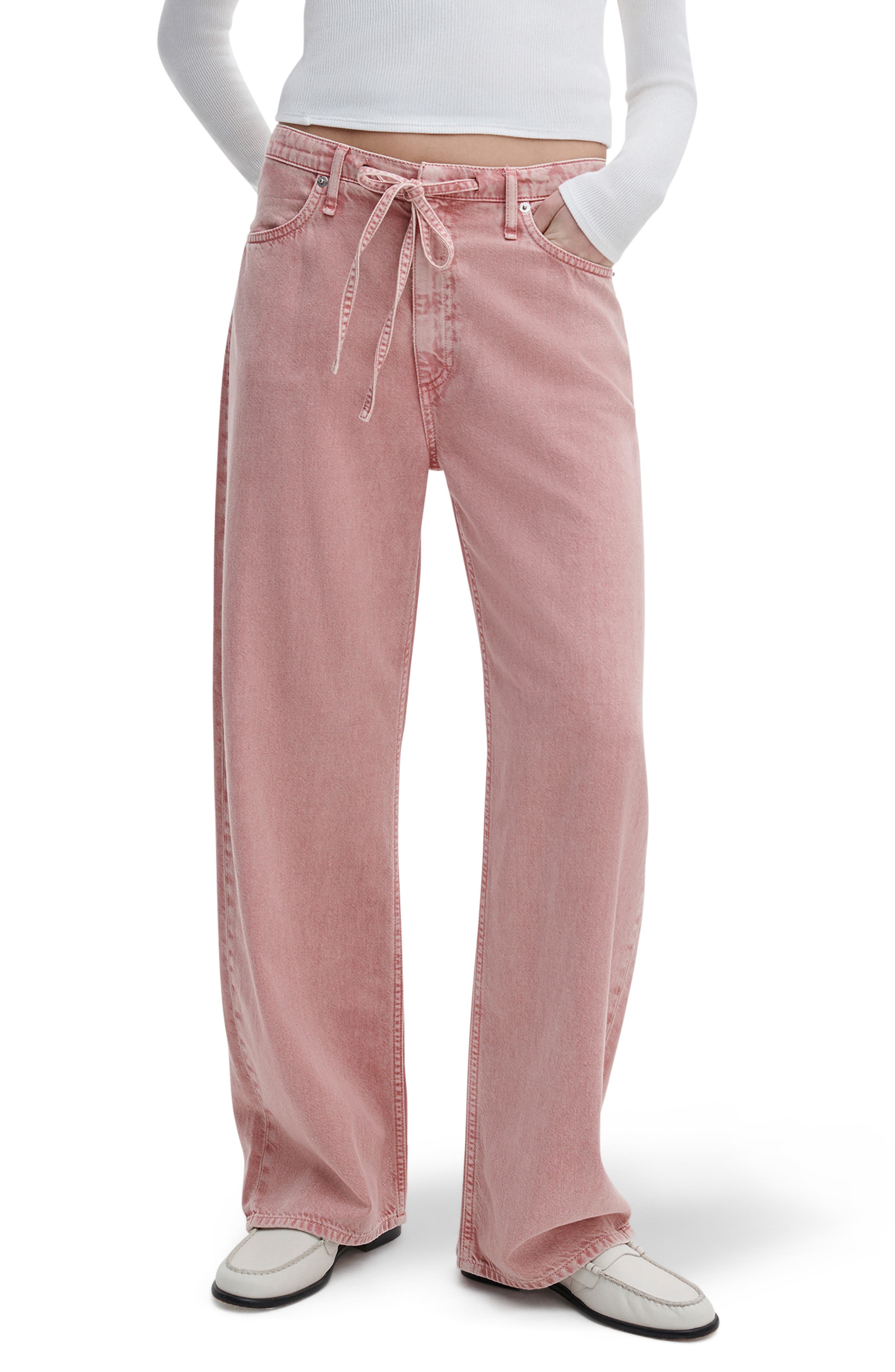 Featherweight Phoebe Drawstring Wide Leg Jeans